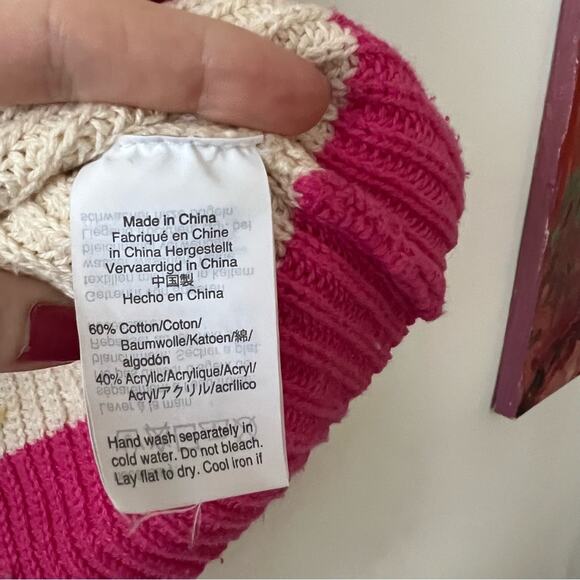 J. Crew x The Reeds Pink & Cream Chevron Ski Sweater - Picture 6 of 9